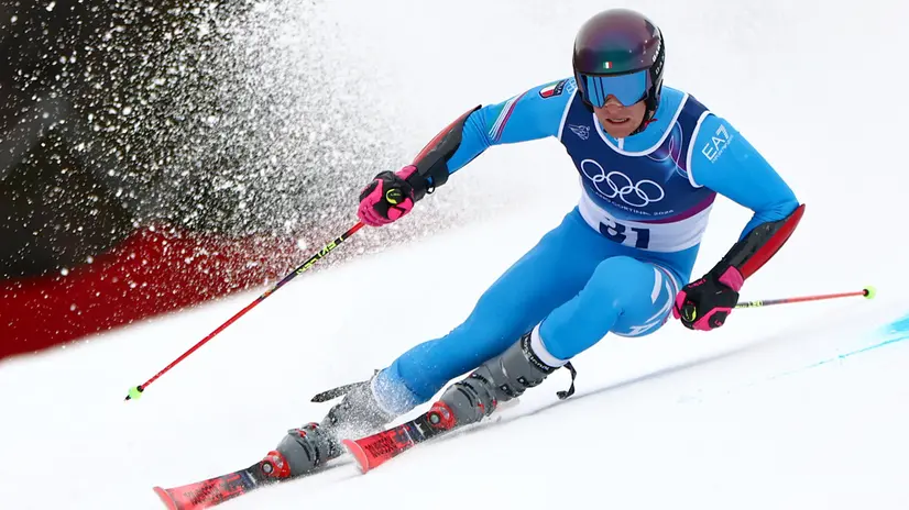 Giovanni Franzoni in azione nel gigante di Bormio - Foto Ansa © www.giornaledibrescia.it
