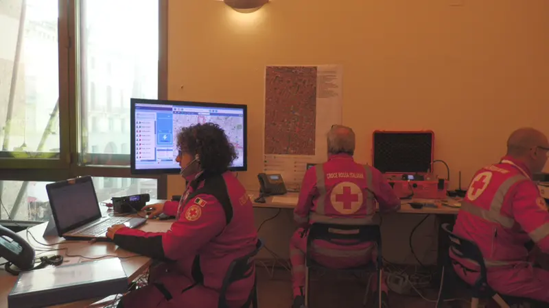 Il posto di coordinamento avanzato per la sicurezza della Fiera © www.giornaledibrescia.it