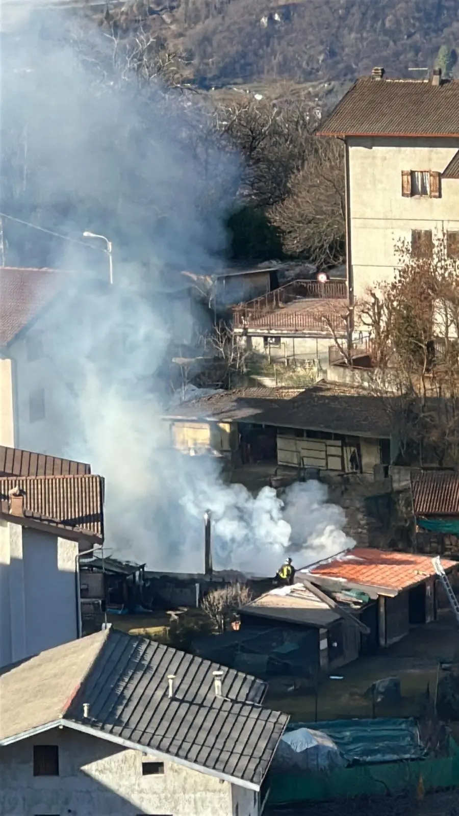 L'incendio a Paspardo