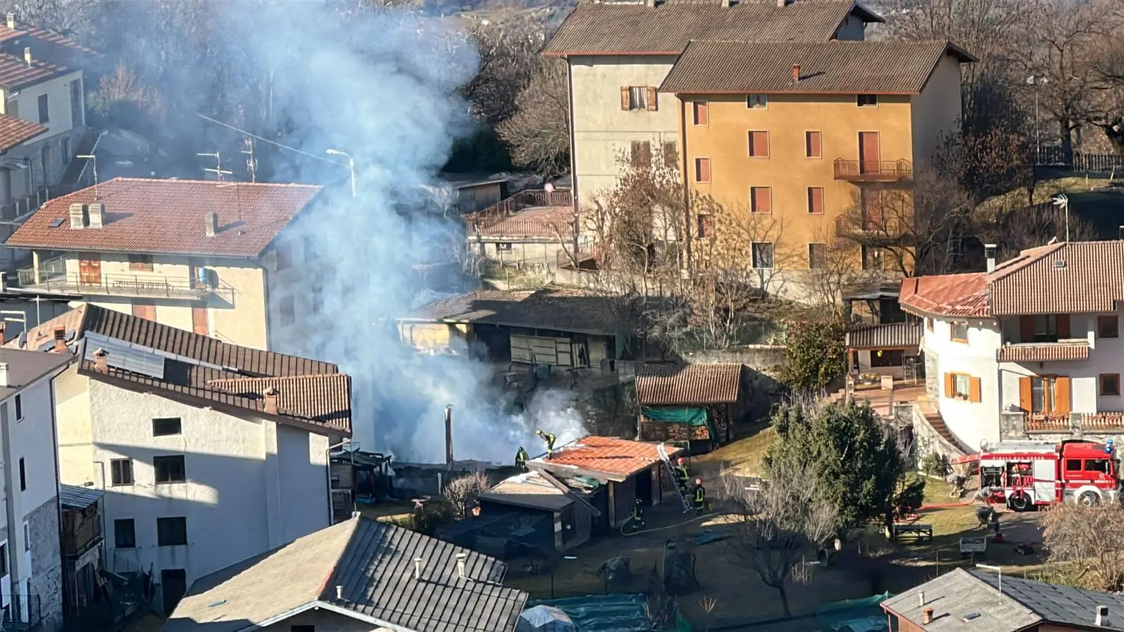 L'incendio a Paspardo