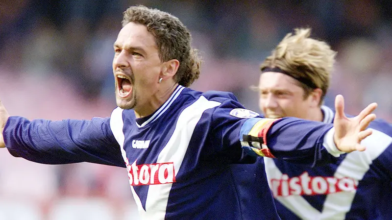 Roberto Baggio con la maglia del Brescia - Foto Reporter Zanardelli © www.giornaledibrescia.it