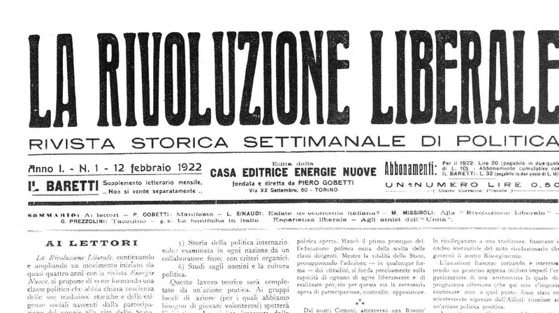 Il settimanale «La rivoluzione liberale»