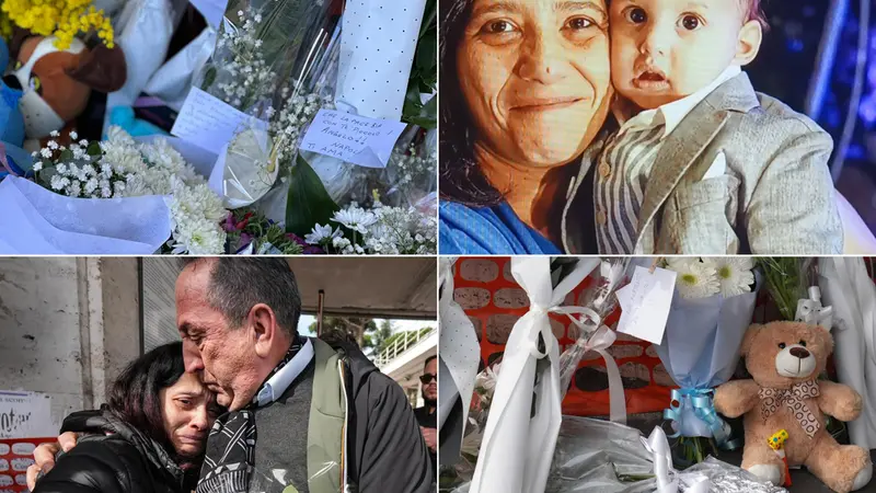 Mamma Patrizia con il figlio, i fiori lasciati all'esterno dell'ospedale - Ansa © www.giornaledibrescia.it