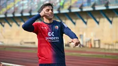 L'esultanza di Caccavo - Foto New Reporter Pasotti © www.giornaledibrescia.it