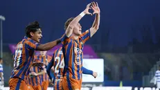 L'esultanza di Fogliata dopo il gol - Foto New Reporter Perteghella © www.giornaledibrescia.it