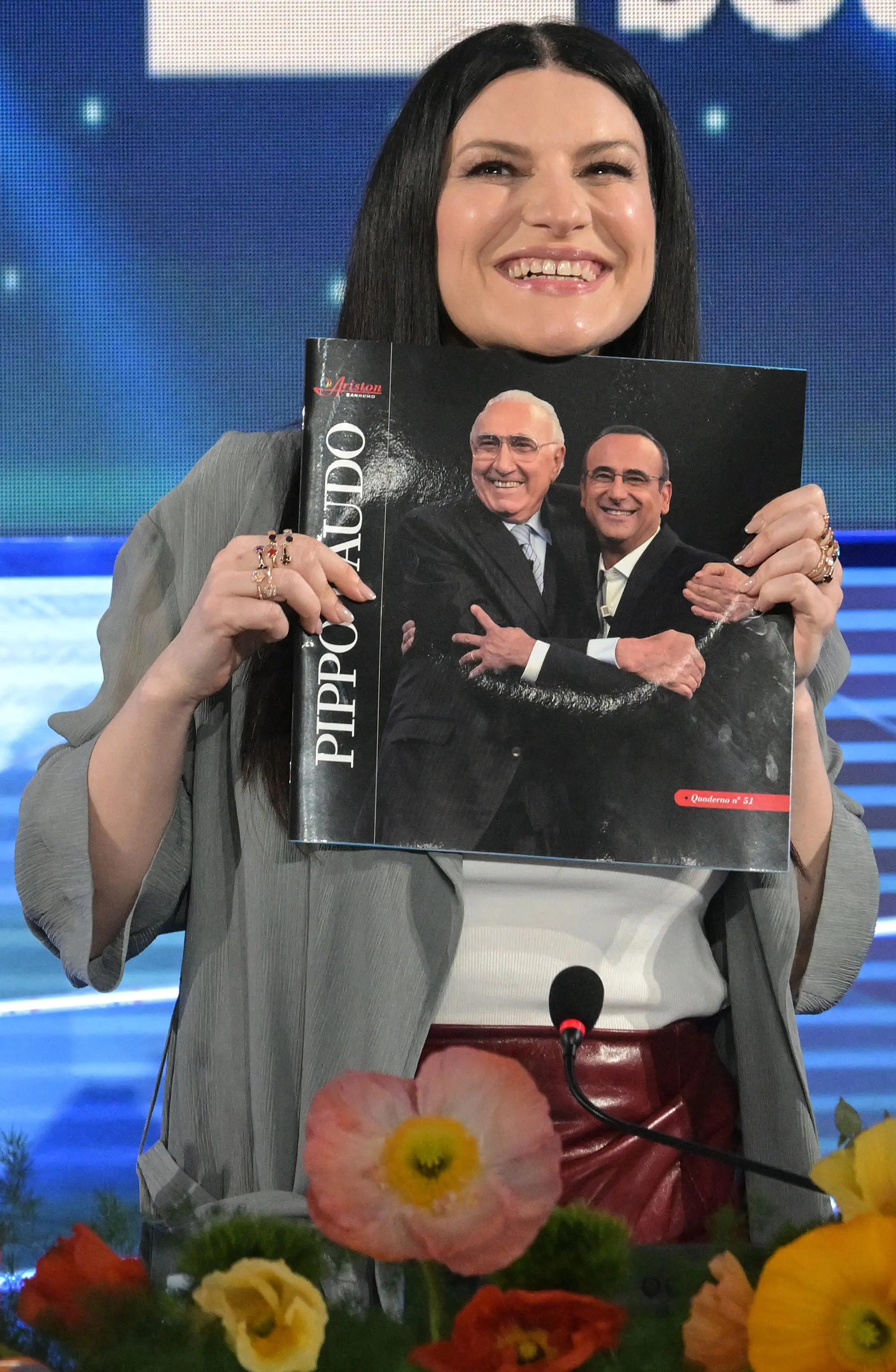Italian singer Laura Pausini attends a press conference at the 76th Sanremo Italian Song Festival, Sanremo, Italy, 23 February 2026. The Music Festival runs from 24 to 28 February 2026. ANSA/RICCARDO ANTIMIANI