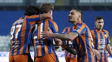 L'esultanza dell'Union Brescia - Foto New Reporter © www.giornaledibrescia.it