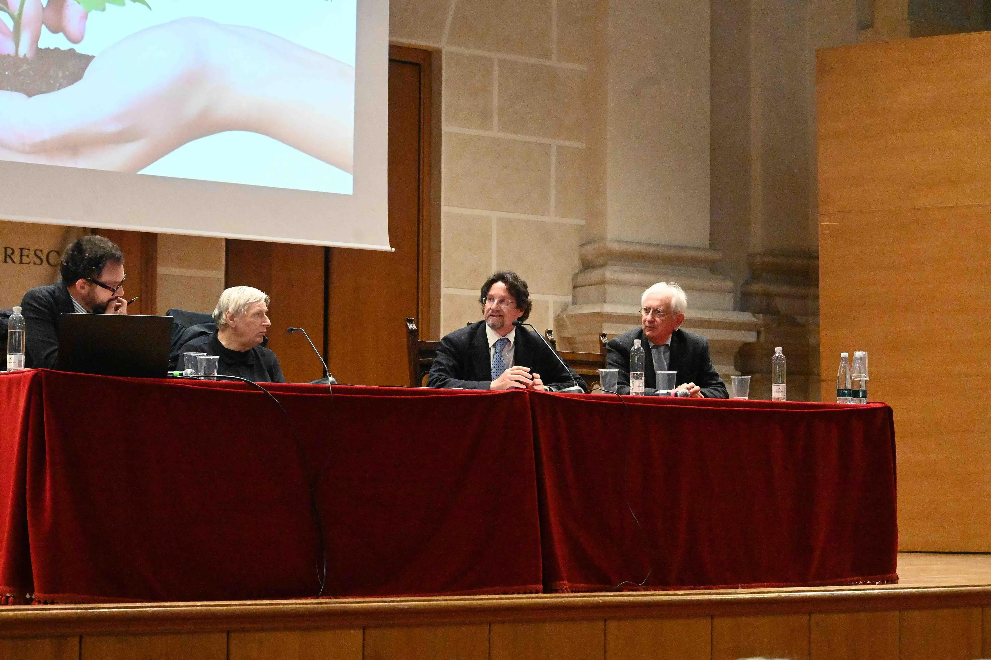 CRONACA BRESCIA AUDITORIUM SAN BARNABA SPERANZA E LEGALITA' NELLA FOTO DA SX CITTADINI CIOTTI BOMBARDIERI CAPELLO PER CARINI 23-02-2026 MARCO ORTOGNI NEW EDEN GROUP