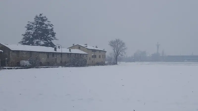 La neve cadde copiosa anche in pianura © www.giornaledibrescia.it