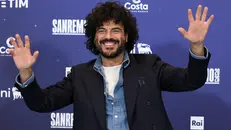 Renga in conferenza stampa a Sanremo 2026 - Foto Ansa/Ettore Ferrari © www.giornaledibrescia.it