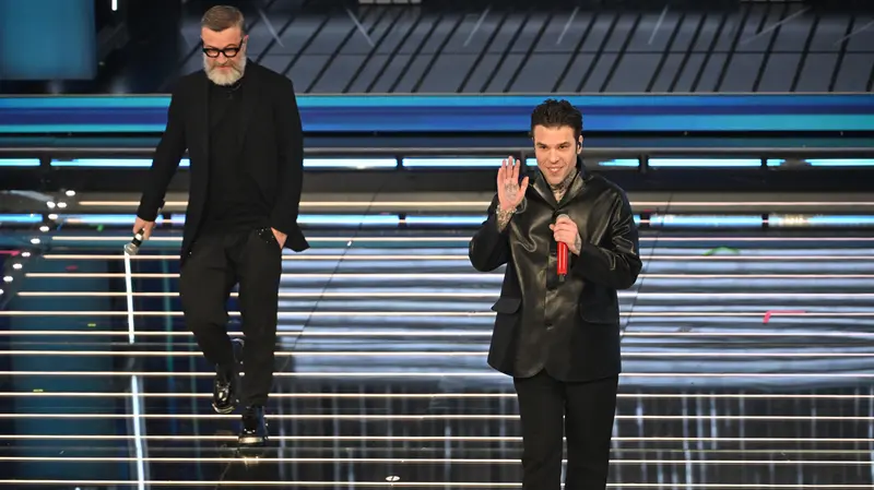 Masini e Fedez - Foto Ansa/Riccardo Antimiani © www.giornaledibrescia.it