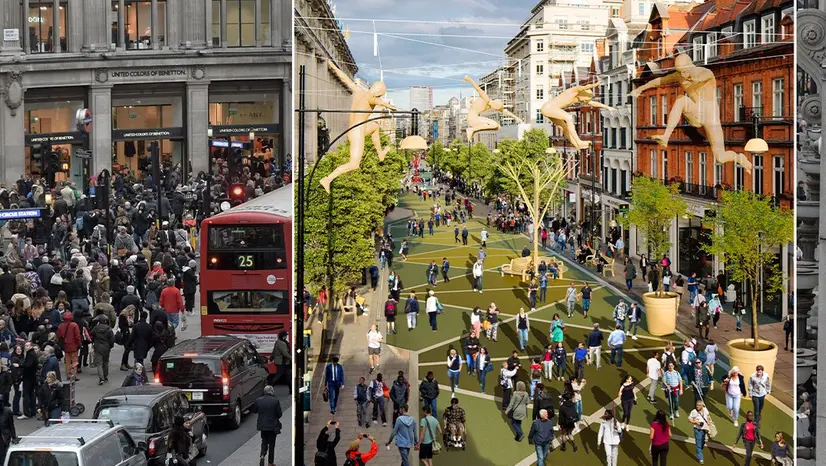 Un tratto della centralissima via di Londra destinata a diventare pedonale - Foto tratta da X