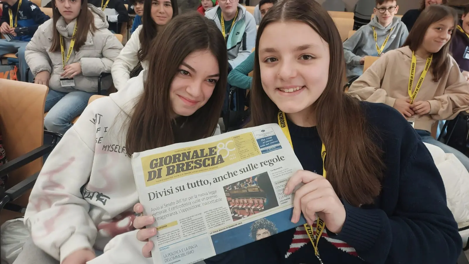 Le classi 2A e 2B dell'istituto comprensivo di Travagliato