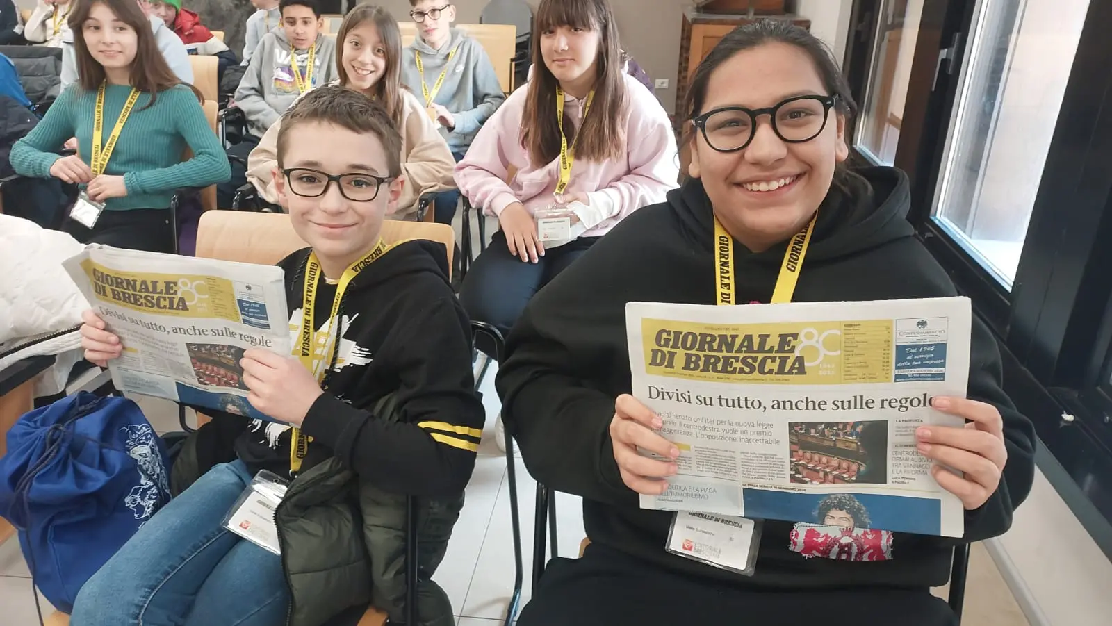 Le classi 2A e 2B dell'istituto comprensivo di Travagliato