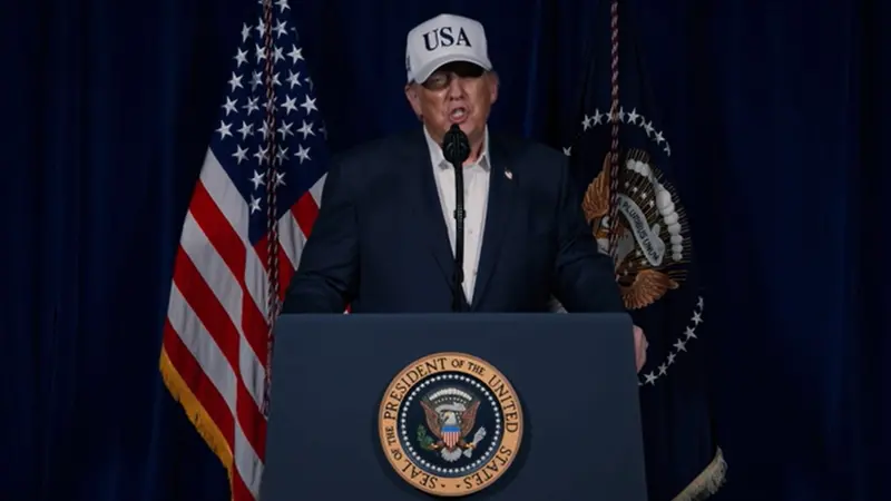 Il presidente Donald Trump annuncia l'operazione contro l'Iran