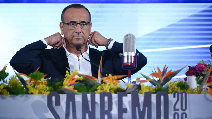 Carlo Conti presenta la serata finale del 76esimo Festival di Sanremo - Foto Ansa © www.giornaledibrescia.it