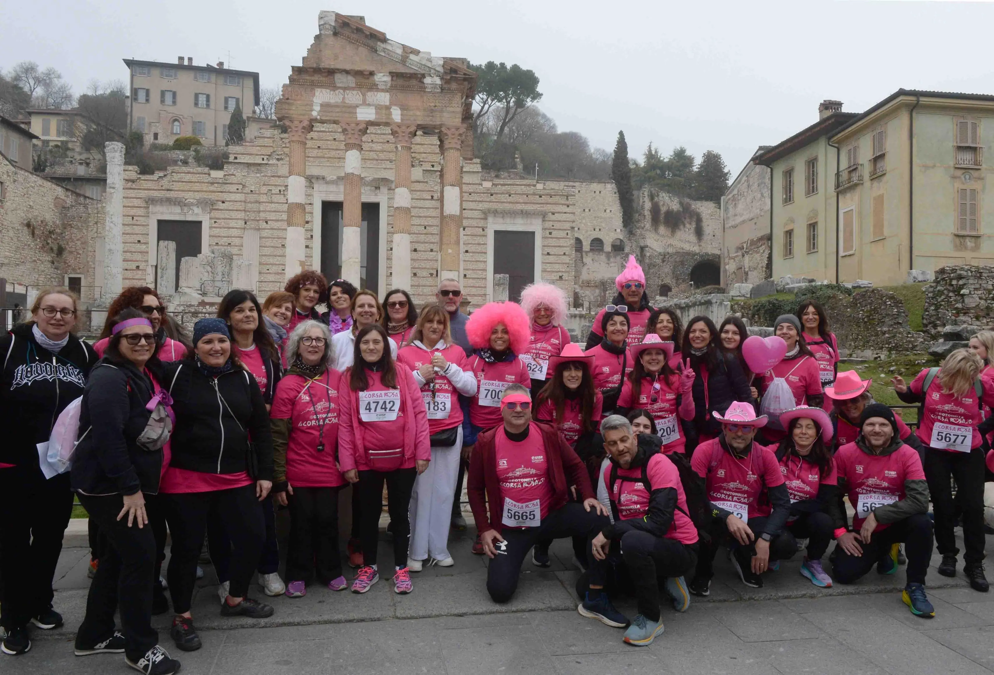 CRONACA BRESCIA PIAZZA VITTORIA PARTENZA CORSA ROSA PER SANDRINI 01-03-2026 MARCO ORTOGNI /GIOVANNI BENINI NEW EDEN GROUP
