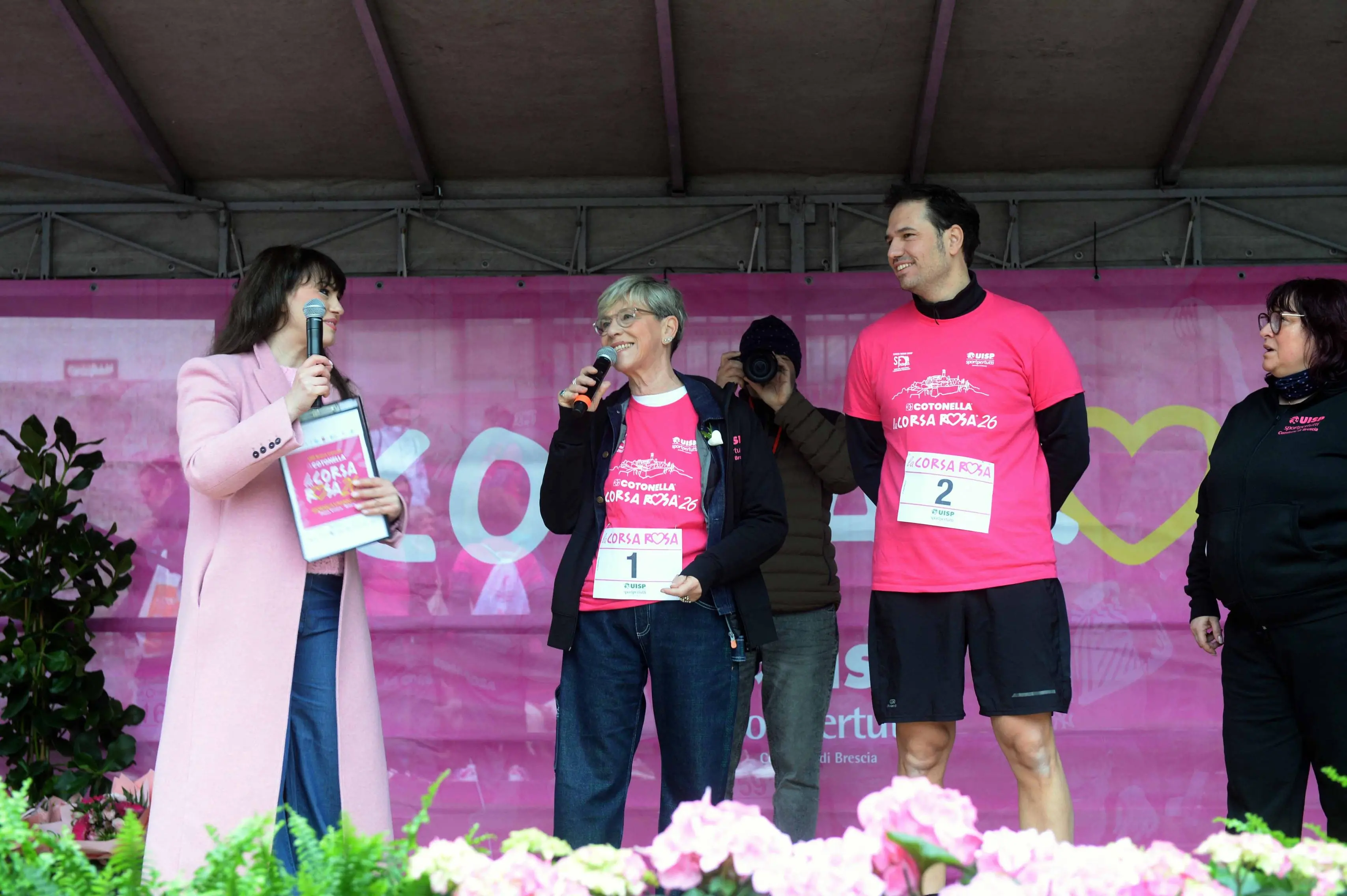 CRONACA BRESCIA PIAZZA VITTORIA PARTENZA CORSA ROSA PER SANDRINI 01-03-2026 MARCO ORTOGNI /GIOVANNI BENINI NEW EDEN GROUP