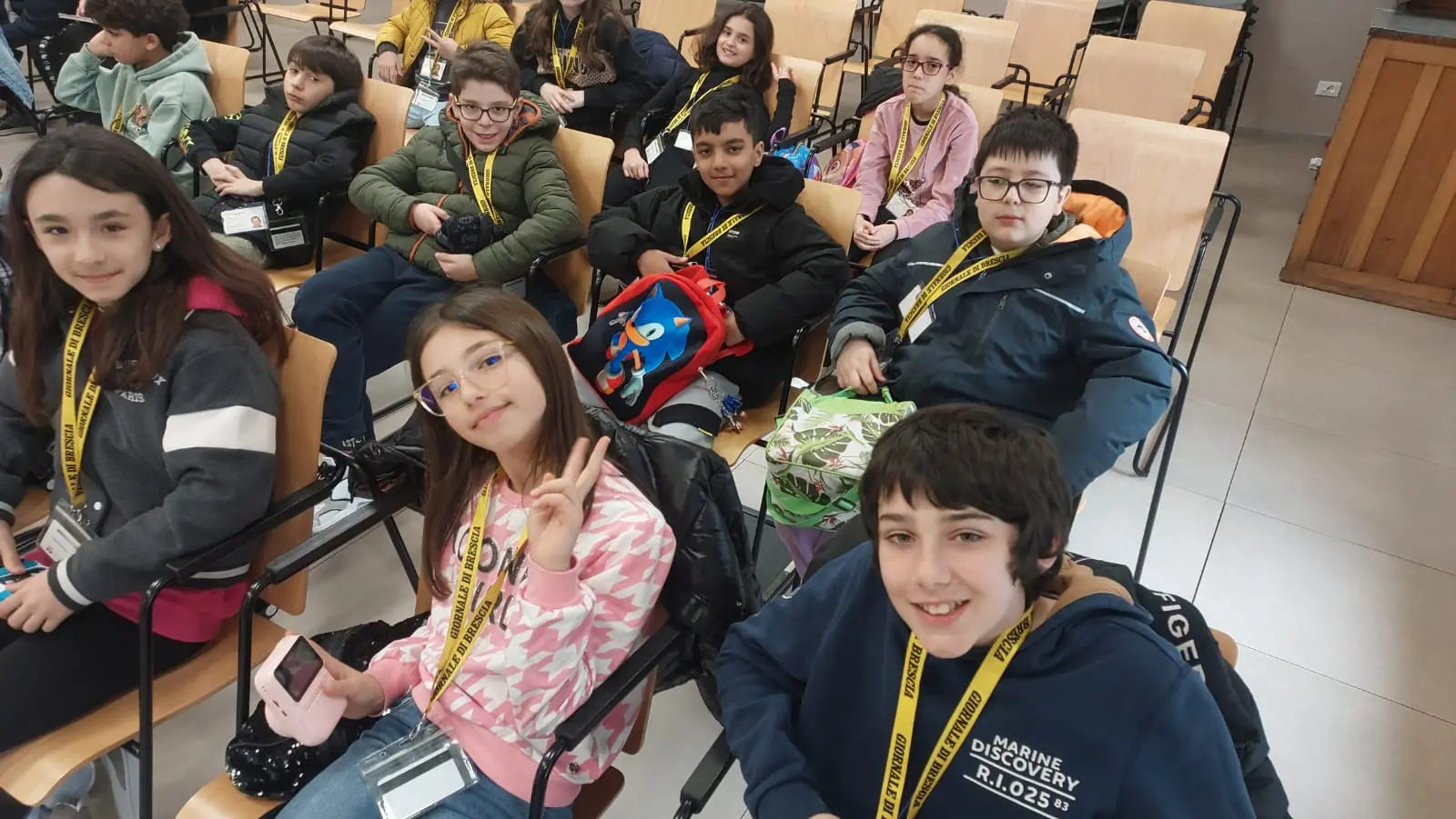 La classe 5A dell'istituto Don Lorenzo Milani di Borgosatollo