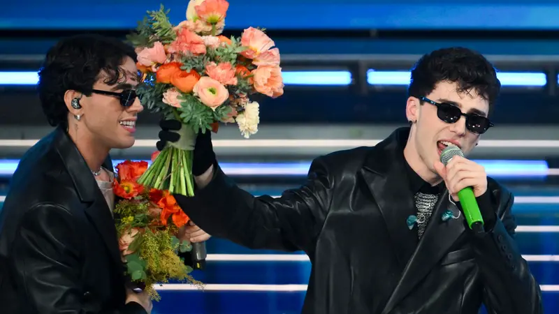 LDA & AKA 7even all'Ariston - Ansa  © www.giornaledibrescia.it