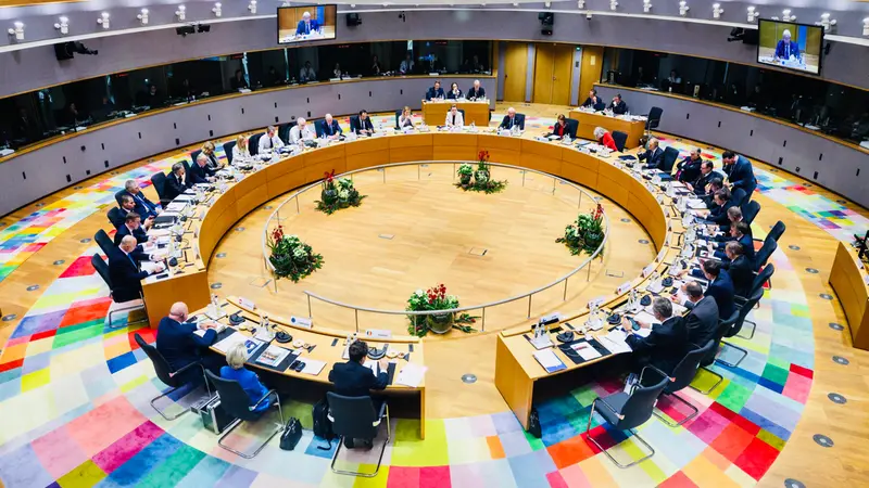 La sala del Consiglio europeo a Bruxelles