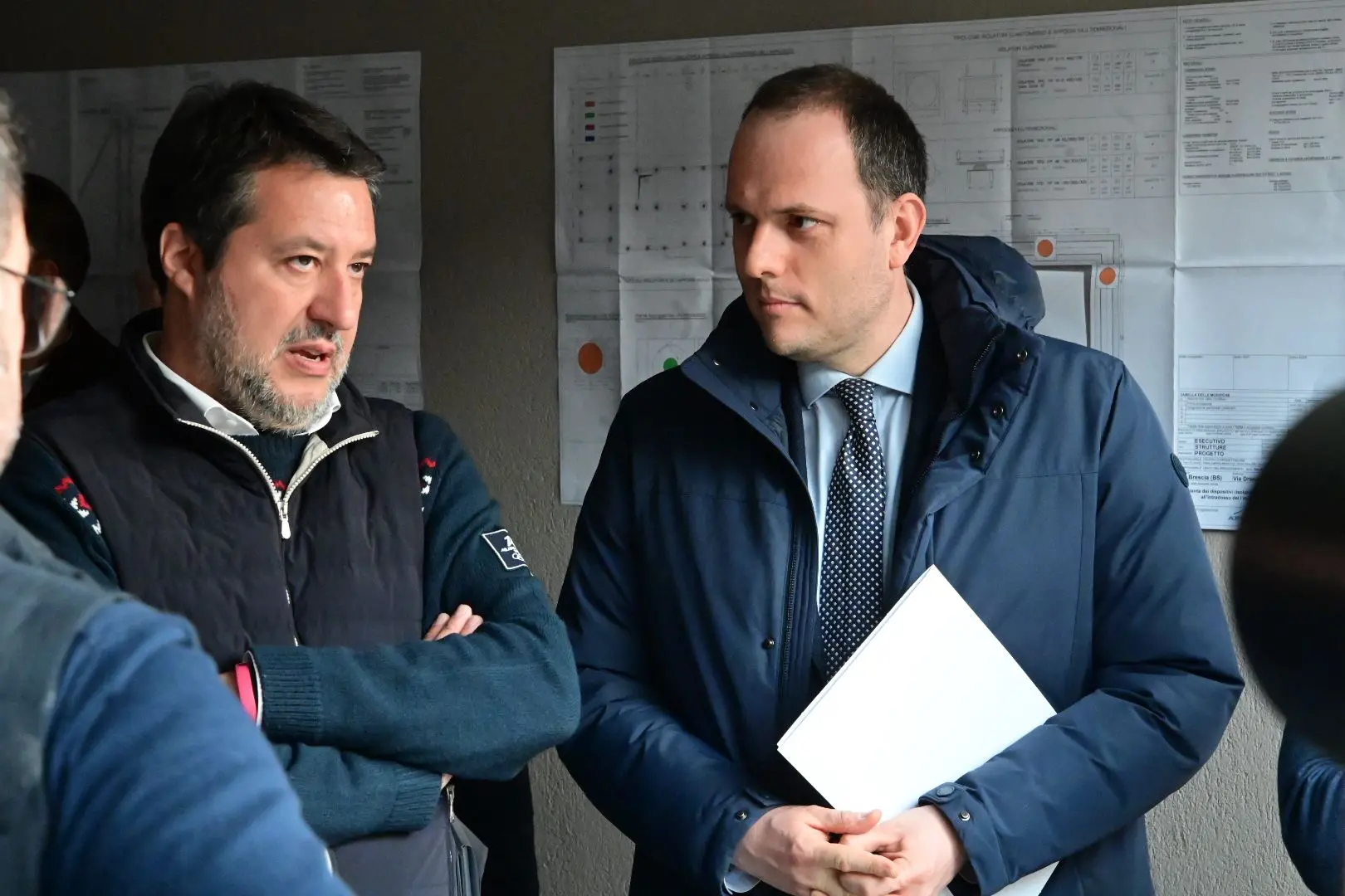 Il ministro Matteo Salvini in visita alle case Aler di via Drammis
