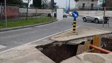 Il cantiere in via Corsica - Foto Comune di Brescia