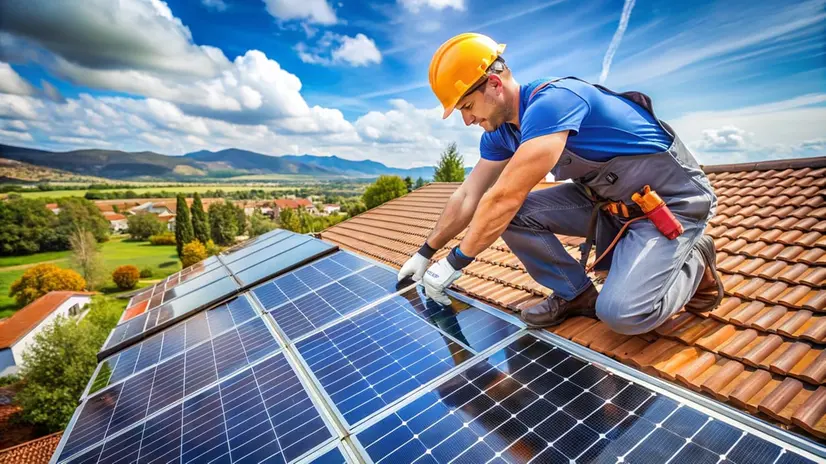 Pannelli solari su un tetto