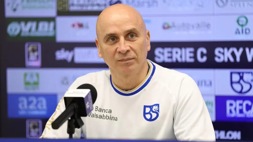 Eugenio Corini in conferenza - Media house Union Brescia © www.giornaledibrescia.it