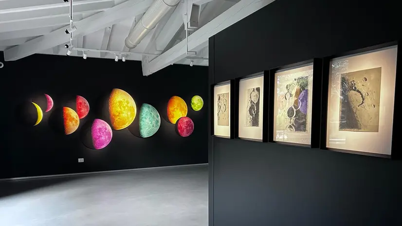 Dettagli della nuova sala esposizioni durante le fasi di allestimento di Lunaria