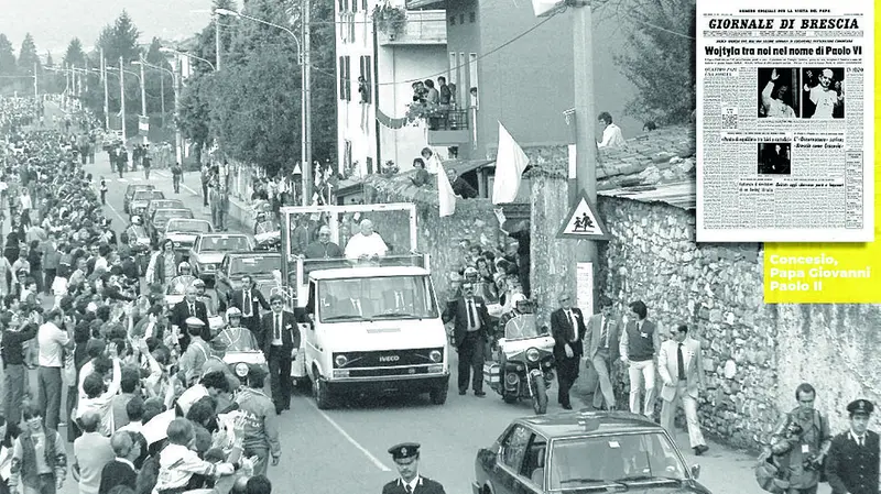 Giovanni Paolo II a Concesio nel 1982 - © www.giornaledibrescia.it