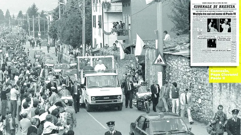 Giovanni Paolo II a Concesio nel 1982 - © www.giornaledibrescia.it