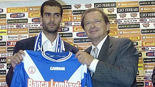 Gino Corioni orgoglioso per l'arrivo a Brescia di Pep Guardiola