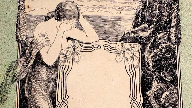 Rappresentazione artistica di una "fata dell'acqua", una creatura identificabile con l'Anguana (1908)