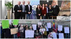 L'incontro di Noi Moderati e il flash mob del Comitato per il no in tribunale - © www.giornaledibrescia.it