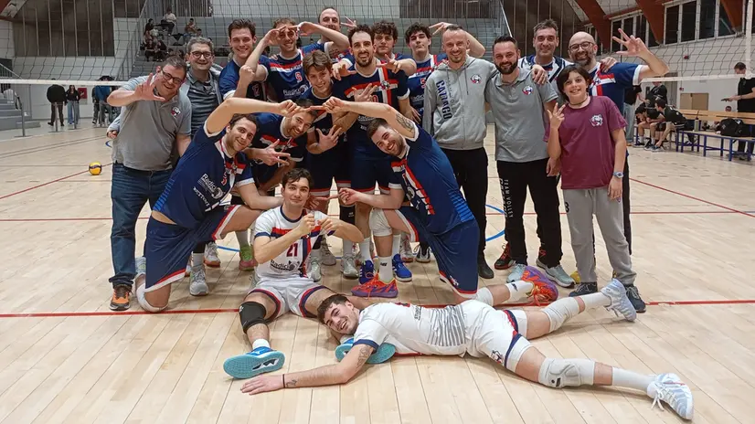 L'esultanza del Team Volley Cazzago