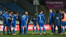 La delusione di tutta la squadra al termine del match con la Triestina - Foto New Reporter Comincini © www.giornaledibrescia.it