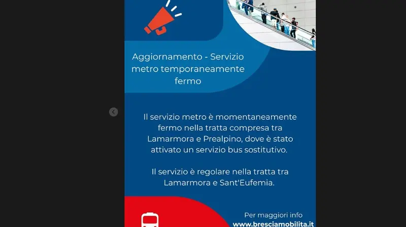 La comunicazione del servizio interrotto