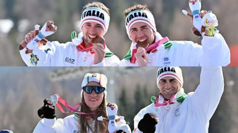 Andrea Ravelli, collega di Giacomo Bertagnolli, e Nicola Cotti Cottini, guida di Chiara Mazzel