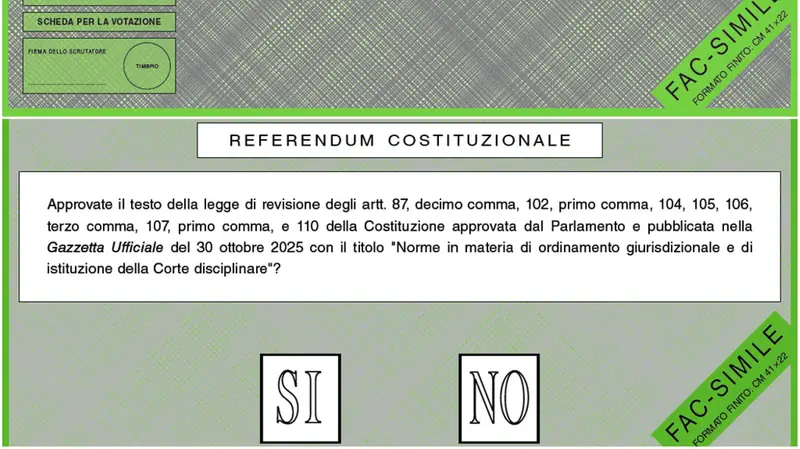 Il fac-simile della scheda del per il referendum del 22 e 23 marzo - Ansa © www.giornaledibrescia.it
