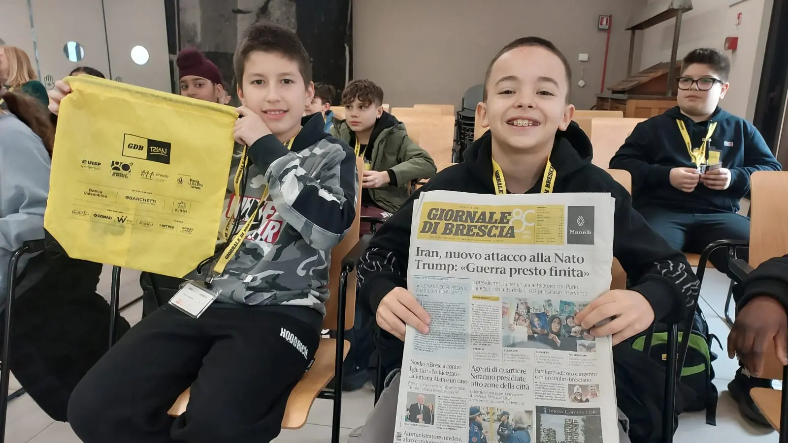 La classe 5D dell’istituto comprensivo di Ospitaletto in visita al GdB