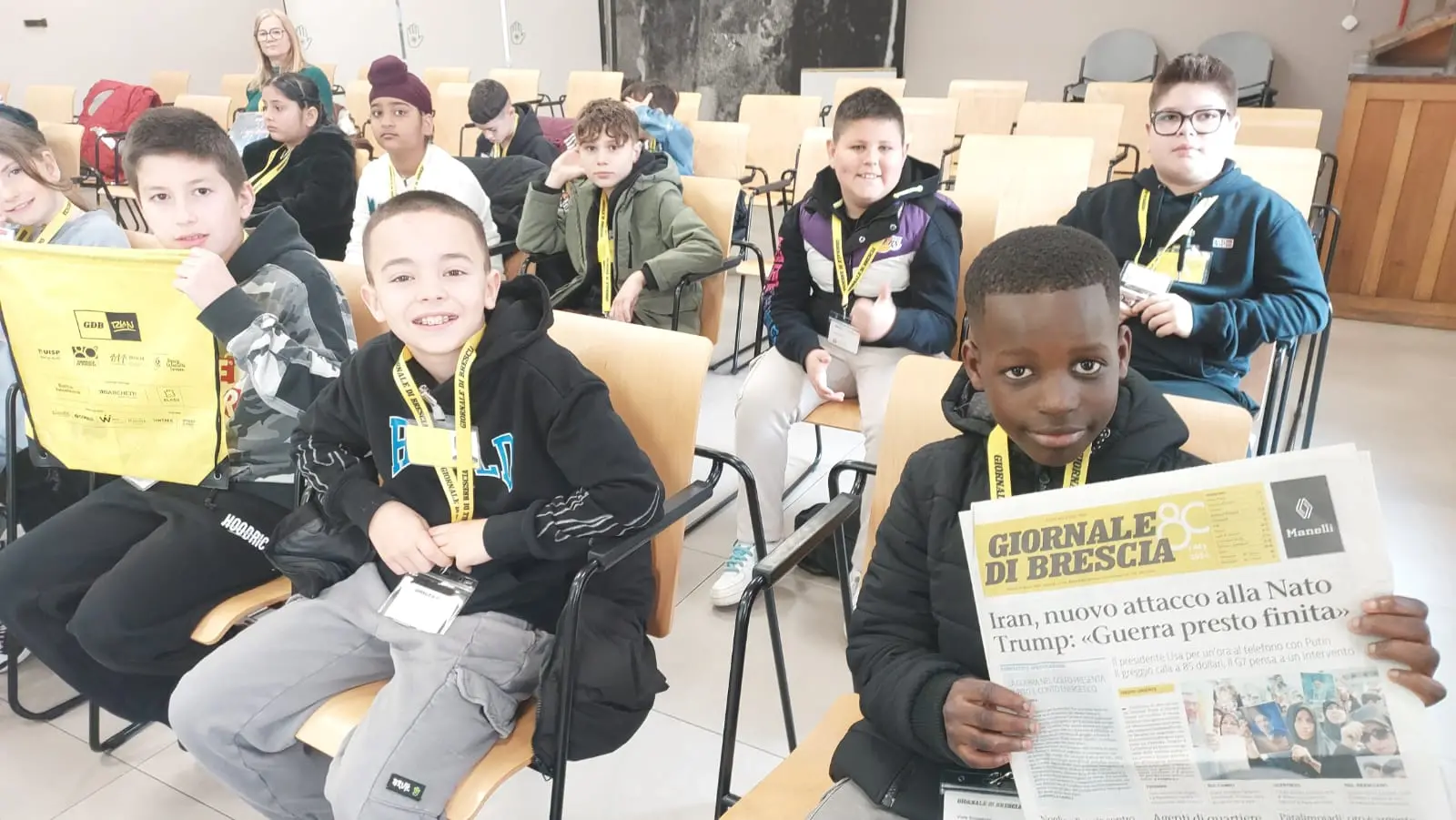 La classe 5D dell’istituto comprensivo di Ospitaletto in visita al GdB