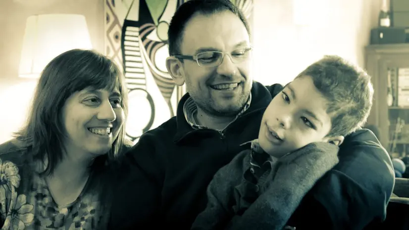 Davide con i suoi genitori