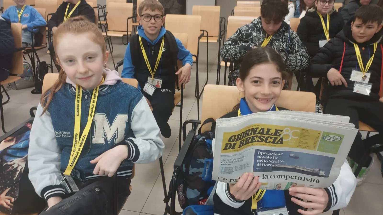 La classe V C dell'istituto don Milani di Borgosatollo in visita al GdB