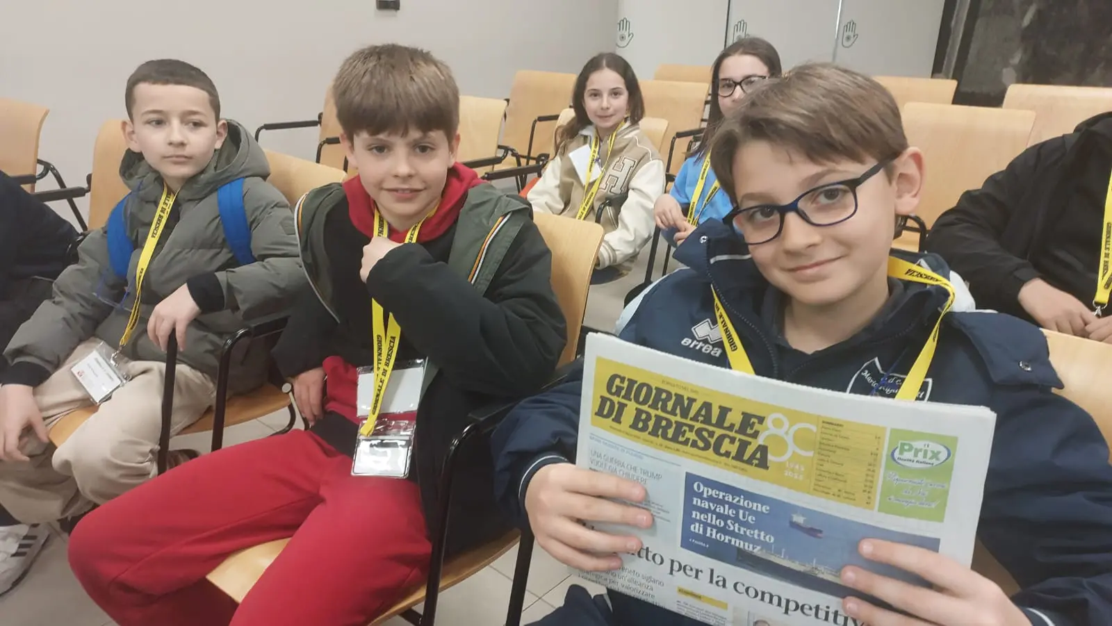 La classe V C dell'istituto don Milani di Borgosatollo in visita al GdB