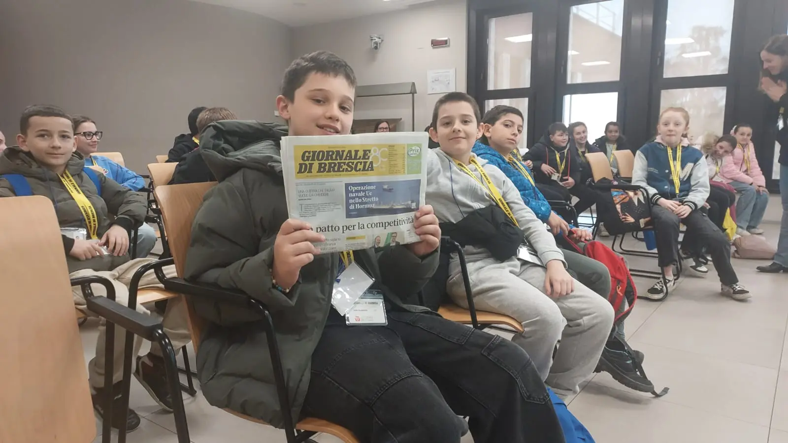 La classe V C dell'istituto don Milani di Borgosatollo in visita al GdB