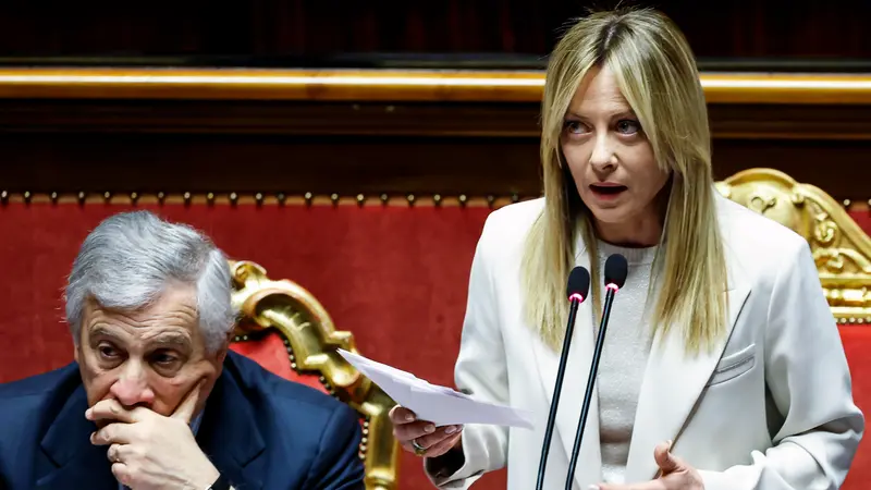 Giorgia Meloni e il ministro degli Esteri Antonio Tajani - Foto Ansa/Angelo Carconi © www.giornaledibrescia.it