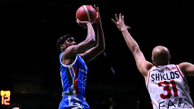 Demetre Rivers della Germani, al tiro - © Foto Giulio Grassi Ciamillo Castoria