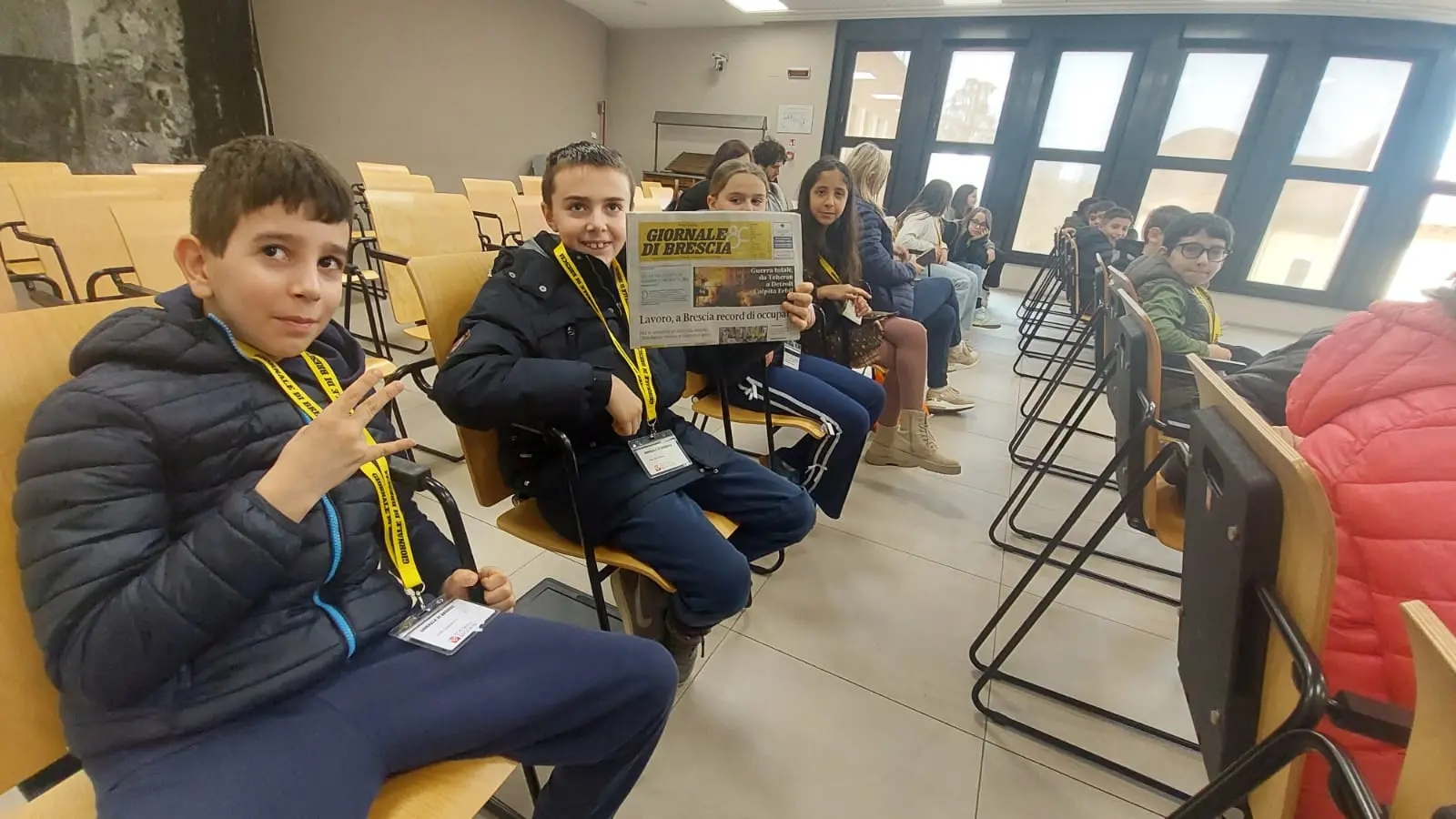 La quinta B dell’istituto don Milani di Borgosatollo in visita al GdB