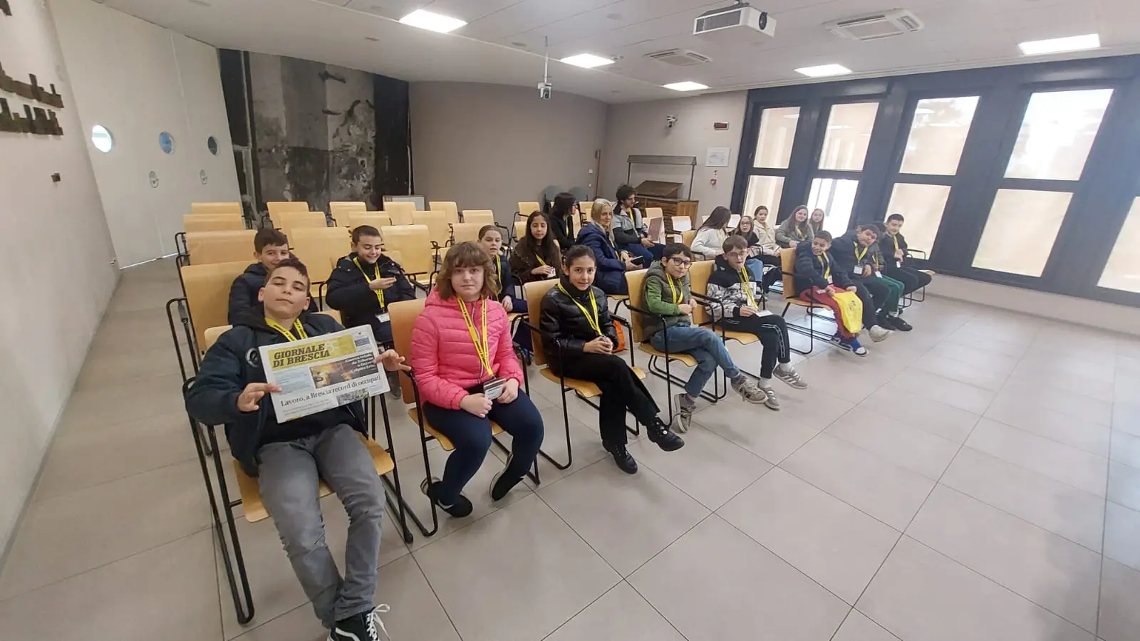 La quinta B dell’istituto don Milani di Borgosatollo in visita al GdB